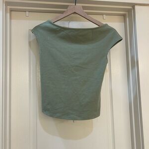Reformation Green Boatneck low back top